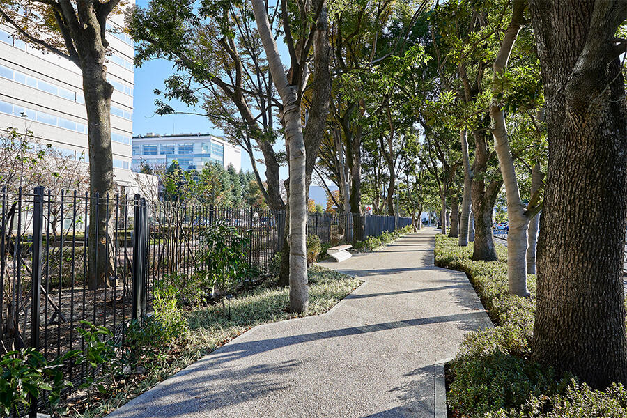 東京・小平市の府中街道沿いにブリヂストンが整備した歩道がオープンしました